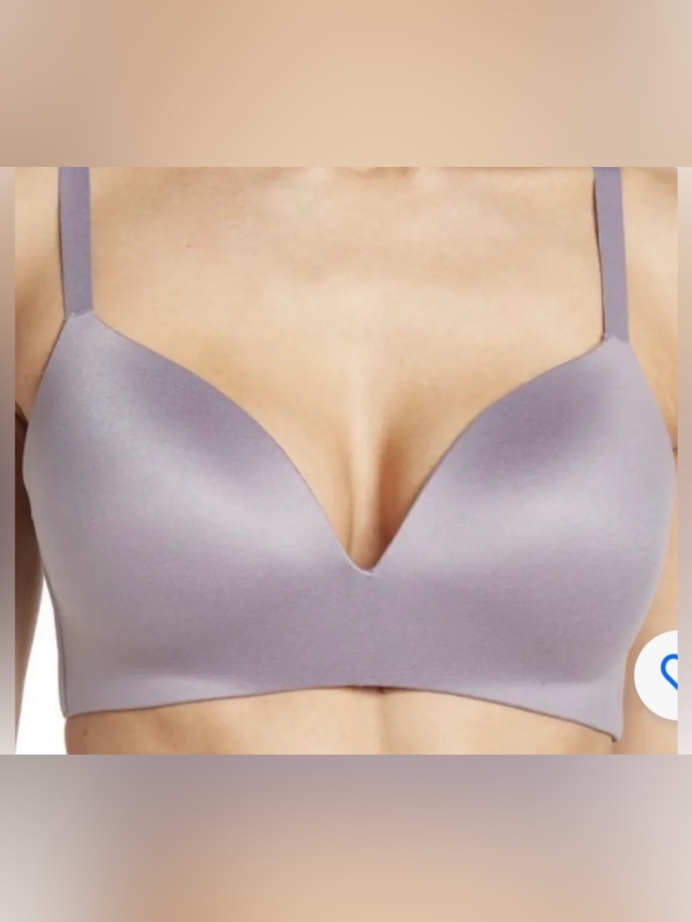 NWT Tommy John Second Skin Wireless Push-up Bra Grey Ridge Size 34B